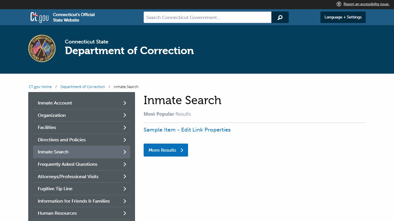 Inmate Search - Connecticut