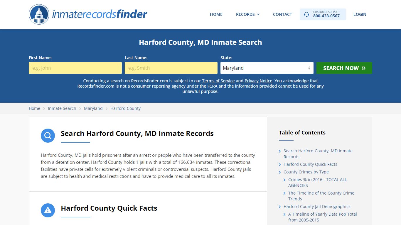 Harford County, MD Inmate Lookup & Jail Records Online